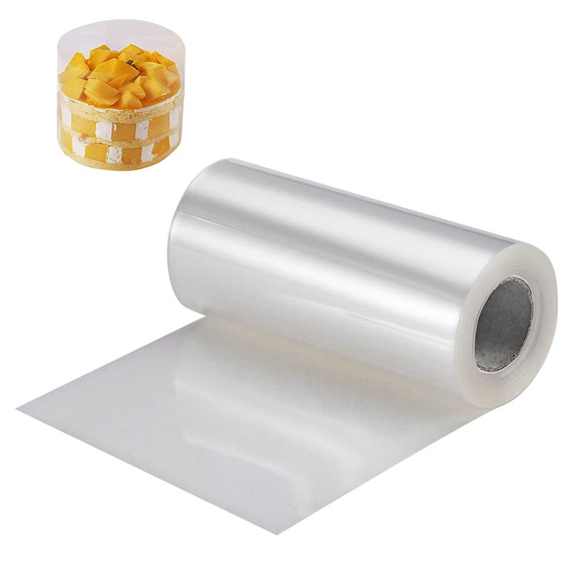 YQL Cake Collar 4 Inch,Acetate Roll DIY Acetate Sheet Baking Transparent Mousse Cake Sheets Clear Cake Strips for Baking Decorate Shaker Cards Making(4x394 Inch) - Image 1